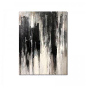 Cuadros trang trí màu đen vẽ tay acrylic canvas trừu tượng tường trang trí dầu treo tranh lớn